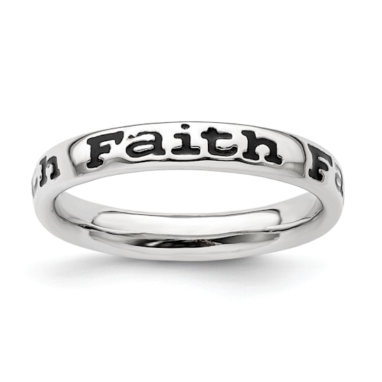 Sterling Silver Stackable Expressions Expressions Polished Enameled
Faith Ring