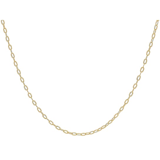 Sun Link Chain Necklace in Solid 14K Yellow Gold 18 Inches