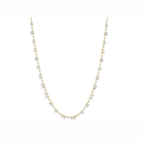 CZ Tennis Necklace In 18K Gold Over Sterling Silver