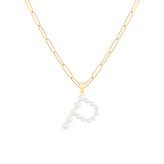Initial P Freshwater Pearl Pendant Necklace In 18K Gold Over Sterling
Silver 18 Inch