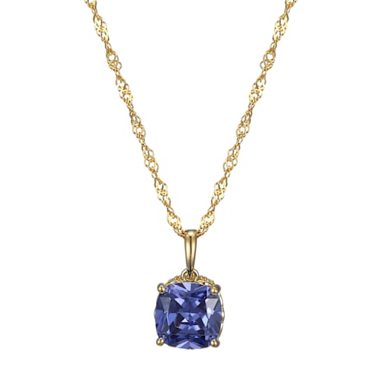 Blue And White Cubic Zirconia 18k Yellow Gold Over Silver December
Birthstone Pendant 6.72ctw
