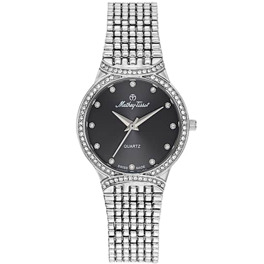 Mathey Tissot Women's Classic Black Dial Stainless Steel Watch