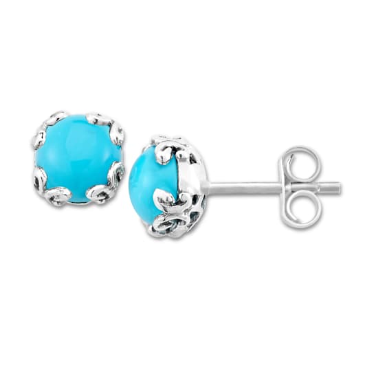 Turquoise Stud Earrings In Sterling Silver