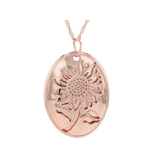 Copper Sunflower Double Pendant Necklace
