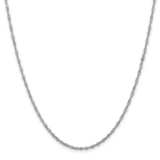 14K White Gold 1.7mm Singapore Chain Necklace