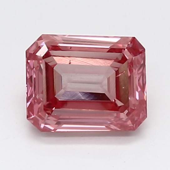 1.19ct Vivid Pink Emerald Cut Lab-Grown Diamond SI2 Clarity IGI Certified