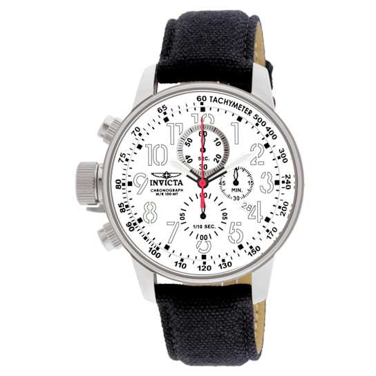 Invicta I-Force Men's 46mm White Dial Canvas Band Quartz Watch