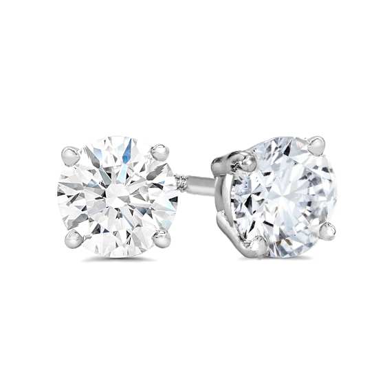 Lab Grown White Diamond 14K White Gold Stud Earrings VS1 Clarity E
Color, IGI Certified 2ctw