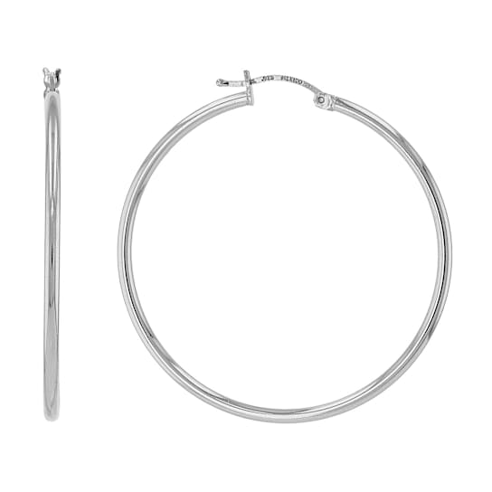 Statement Polished Hoop Earrings In Sterling Silver