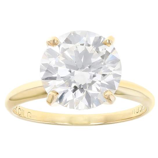 Lab-Grown Diamond Solitaire Ring In 14K Yellow Gold 4.00ct