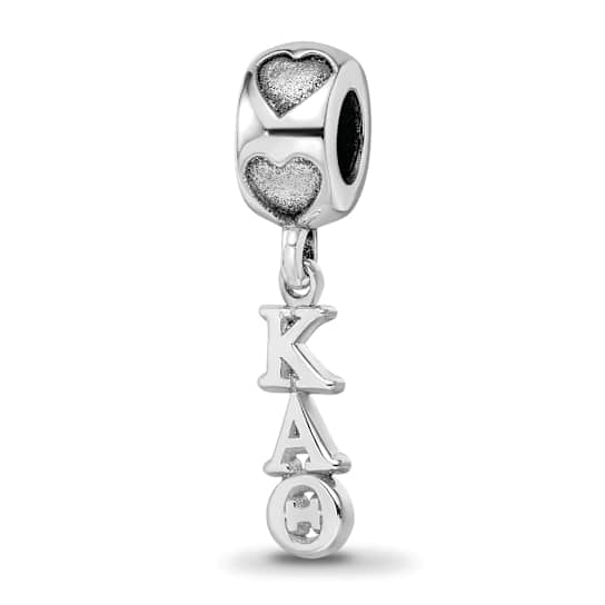 Rhodium Over Sterling Silver LogoArt Kappa Alpha Theta Vertical Letters
Heart Bead
