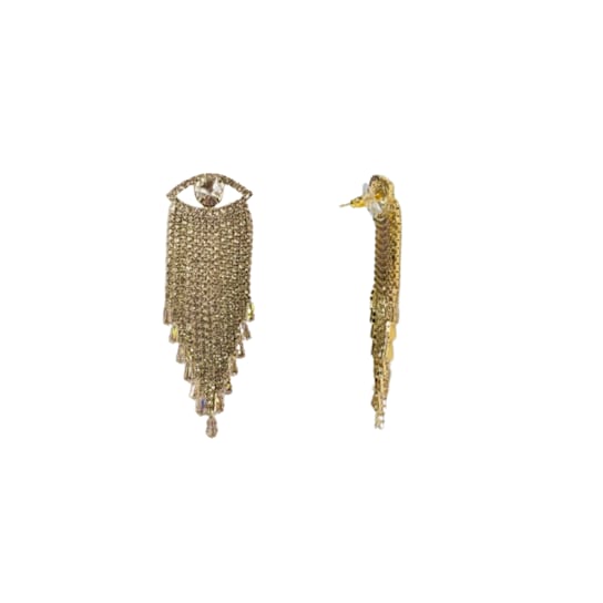 Off Park® Collection, Gold-Tone Evil Eye Graduated Fringe CZ Crystal Earrings.