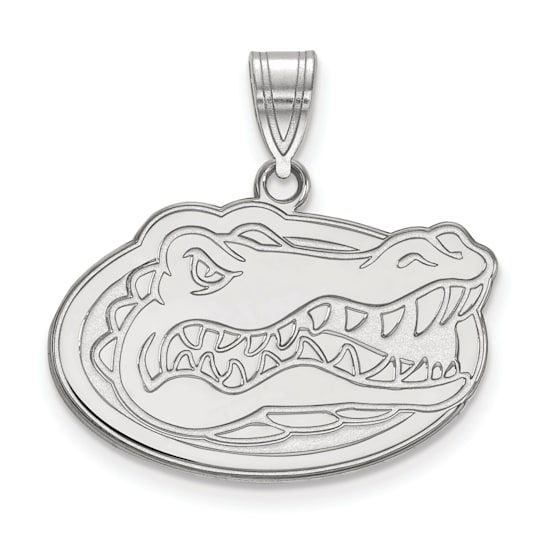 Rhodium Over Sterling Silver LogoArt University of Florida Medium Pendant