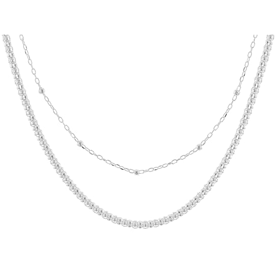 Layering Necklace Set Of 2 In Sterling Silver