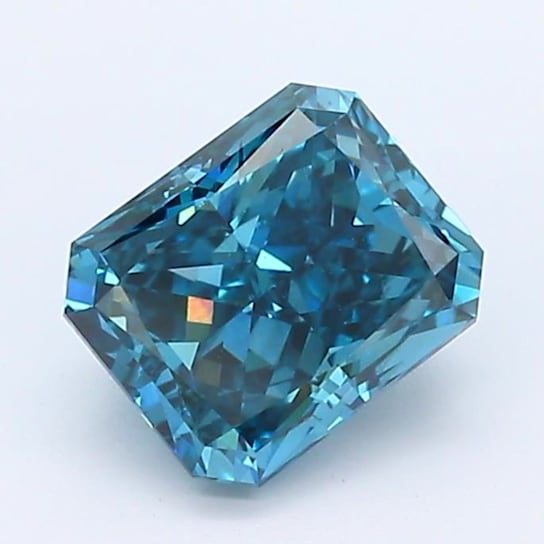 1.26ct Deep Blue Radiant Cut Lab-Grown Diamond SI1 Clarity IGI Certified