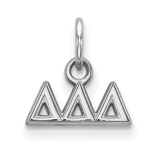 Rhodium Over Sterling Silver LogoArt Delta Delta Delta Extra Small Pendant