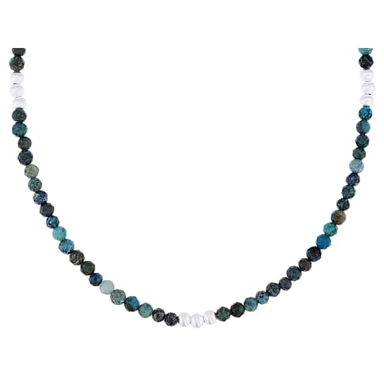 Eilat Stone Beaded Necklace In Sterling Silver