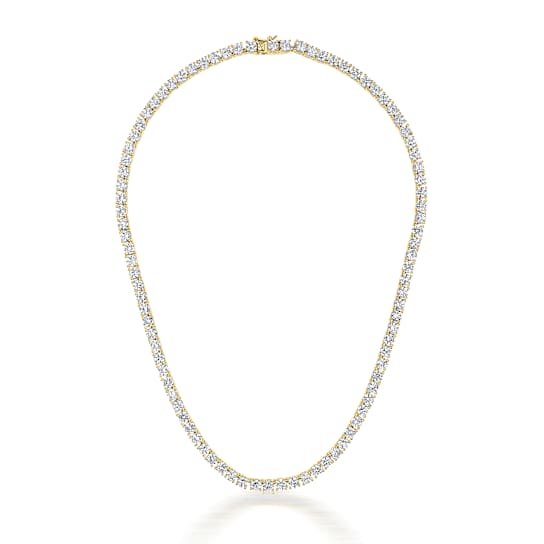 CZ Tennis Necklace In 14K Gold Over Sterling Silver
