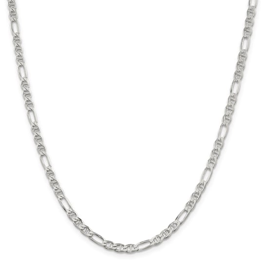 Sterling Silver 3.75mm Figaro Anchor Chain Necklace