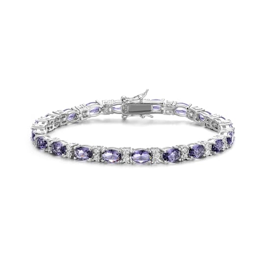 Amethyst Color CZ Tennis Bracelet In Sterling Silver