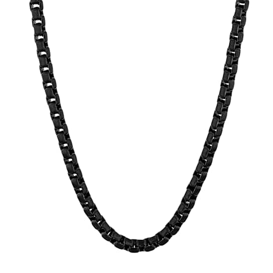 Robert Alton Men's Box Link Chain Necklace 4mmIn Stainless Steel 24 Inch
