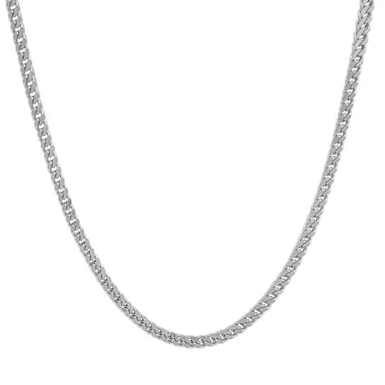Men's 3.5mm Franco Box Chain Necklace In Stainless Steel 24 Inch