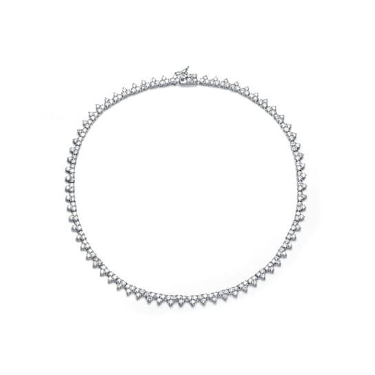 CZ Tennis Necklace In Sterling Silver 16 Inch
