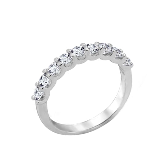 White Cubic Zirconia Platinum Over Sterling Silver Ring 0.90ctw