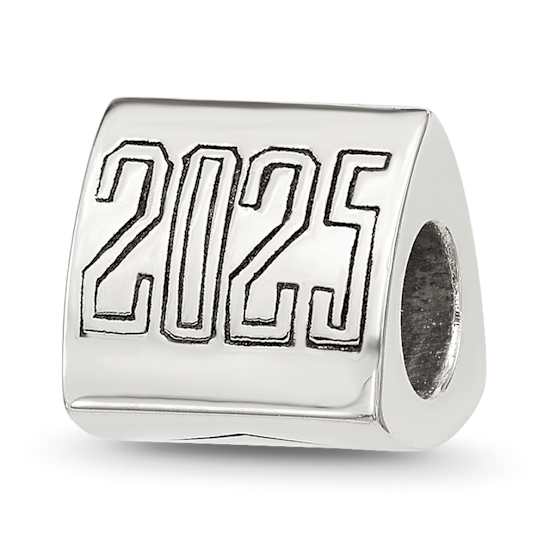Sterling Silver Polished 2025 Graduation Bead
