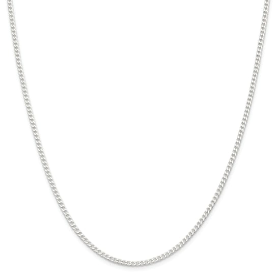 Sterling Silver 2.3mm Beveled Curb Chain Necklace
