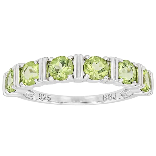 Peridot Band Ring In Sterling Silver 1.50ctw