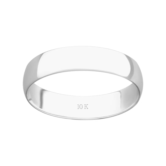 4mm Lightweight Ladies Wedding Band in 10k White Gold