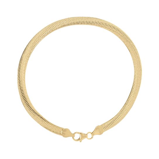 18K Yellow Gold Plated Polished Herringbone Anklet