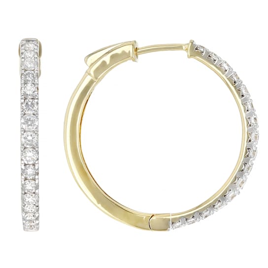 Classic Lab-Grown Diamond Hoop Earrings 1ctw In 14K Gold Over Sterling Silver