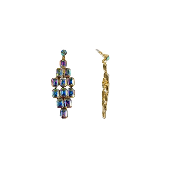 Off Park® Collection, Gold-Tone AB Crystal Graduated Chandelier Earrings.