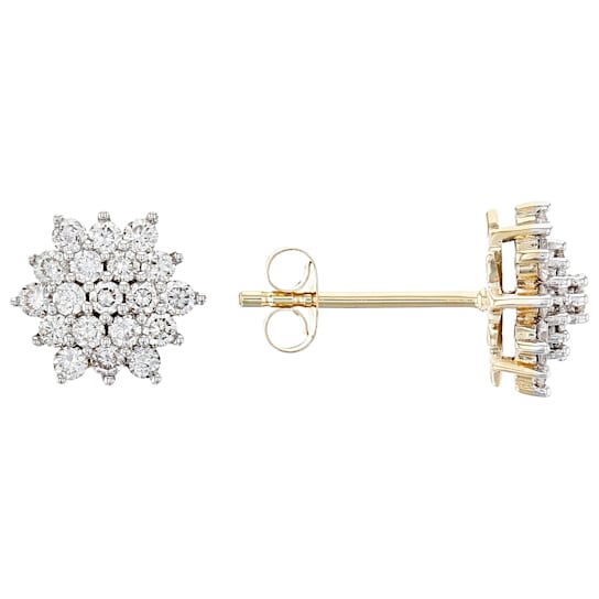 White Lab-Grown Diamond 14K Yellow Gold Earrings .50ctw