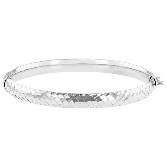 Polished 7mm Tube Bangle Bracelet In Sterling Silver