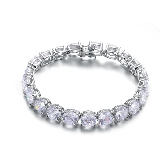 CZ Tennis Bracelet In Sterling Silver 7 Inch