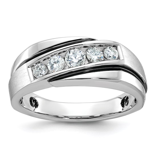 Rhodium Over 10K White Gold with Black Rhodium Men's Polished and Satin
A Diamond Ring 0.51ctw
