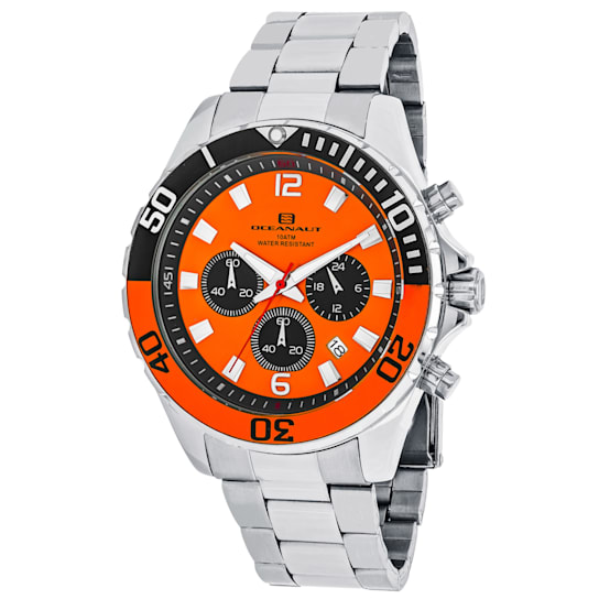Oceanaut Men's Sevilla Orange Dial, Stainless Steel Watch