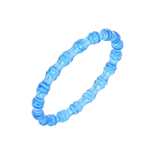 Blue Bamboo-Inspired Acrylic Slip-On Bangle