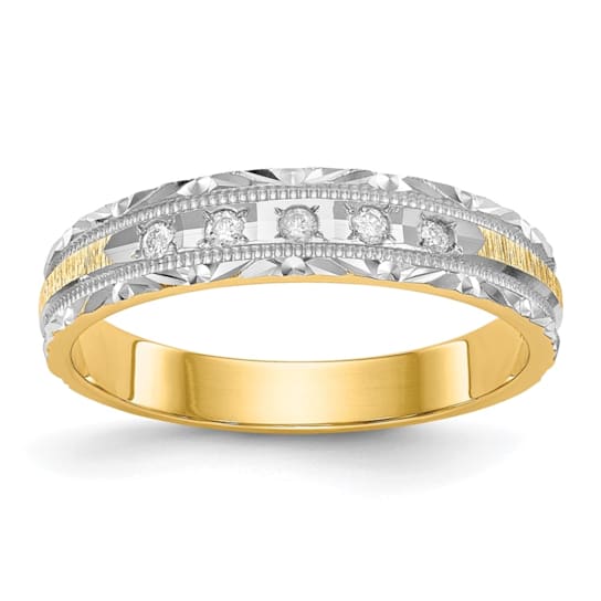 14K Yellow Gold AA Quality Ladies Wedding Band