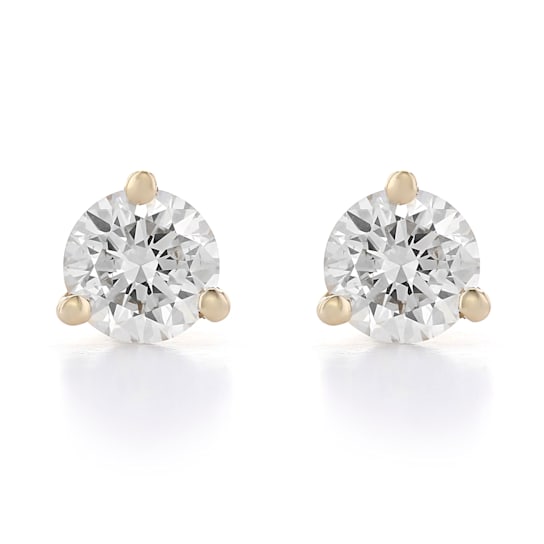 Certified White Lab-Grown Diamond H-I SI 14k Yellow Gold Martini Stud
Earrings 0.50ctw