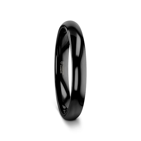 RAVEN Domed Black Tungsten Wedding Band 2mm