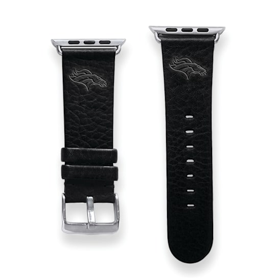 Gametime Denver Broncos Leather Band fits Apple Watch (38/40mm S/M
Black). Watch not included.