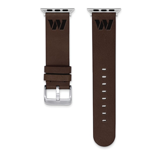 Gametime MLB New York Yankees Brown Leather Apple Watch Band (38/40mm S/M). Watch Not Included.