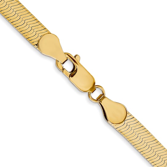 14K Yellow Gold 5mm Silky Herringbone Chain Necklace