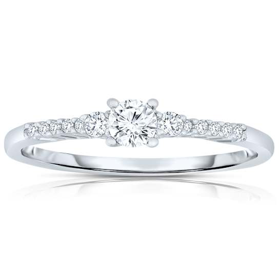 CZ Solitaire Ring In Sterling Silver