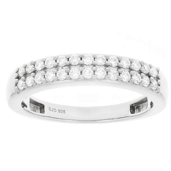 Lab-Grown Diamond Band Ring In Sterling Silver 0.40ctw