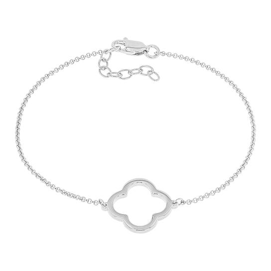 Clover Station Bracelet In Sterling Silver